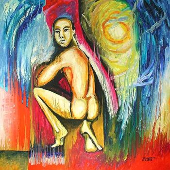 Painting titled "ID 1172 Human being…" by Stanislaus Szypura (Stacho), Original Artwork