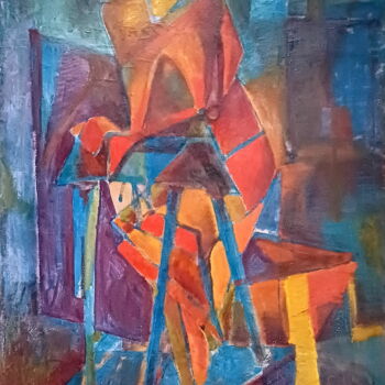 Painting titled "Figure-I" by Stanislav Bojankov, Original Artwork, Oil