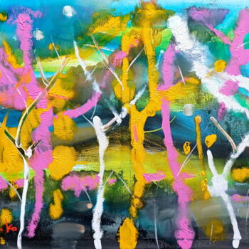 Malerei mit dem Titel "Abstract forest-II" von Stanislav Bojankov, Original-Kunstwerk, Acryl