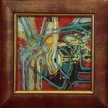 Painting titled "Heart-V" by Stanislav Bojankov, Original Artwork, Acrylic