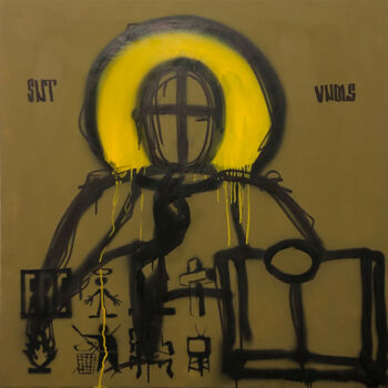 Painting titled "Jesus" by Stanislav Dasiukevich, Original Artwork, Spray paint