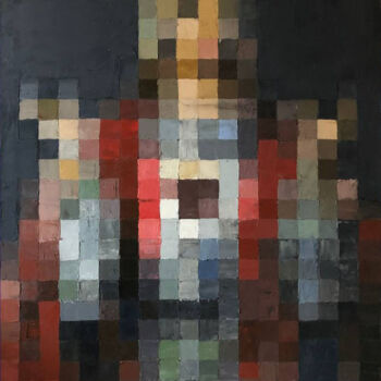 Pittura intitolato "Digital Jesus" da Stanislav Dasiukevich, Opera d'arte originale, Olio