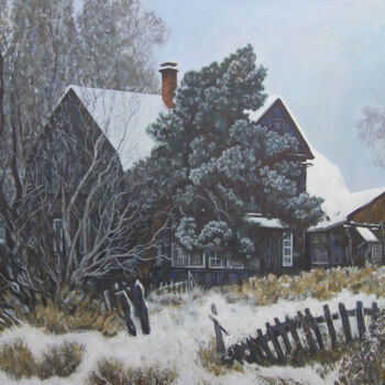 Картина под названием "Январь" - Stanislav Dulatov, Подлинное произведение искусства, Темпера