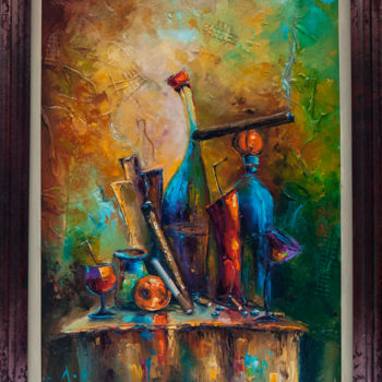 Painting titled "the artist is at re…" by Stanislav Lazarov, Original Artwork, Oil