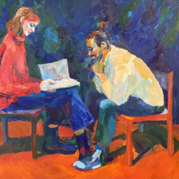 Картина под названием "Катя и Натан" - Станислав Поликарпов, Подлинное произведение искусства, Масло