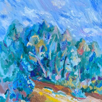 Картина под названием "Река Няньга" - Станислав Поликарпов, Подлинное произведение искусства, Масло