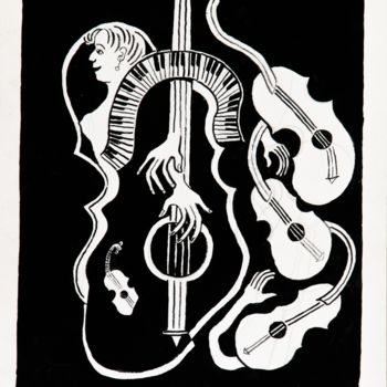 Dessin intitulée "Musical Variation o…" par Stanislav Tcachov, Œuvre d'art originale, Aquarelle