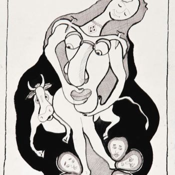 Dessin intitulée "The Burden Of Chast…" par Stanislav Tcachov, Œuvre d'art originale, Aquarelle