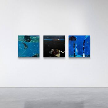Pintura titulada "Triptych “Seascape”" por Stanislav Yushkov, Obra de arte original, Encáustico Montado en Bastidor de camil…