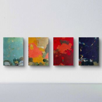 Painting titled "Polyptych Color of…" by Stanislav Yushkov, Original Artwork, Encaustic Mounted on Wood Panel