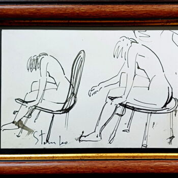 Dessin intitulée "Nudes" par Stanislav Bojankov, Œuvre d'art originale, Encre