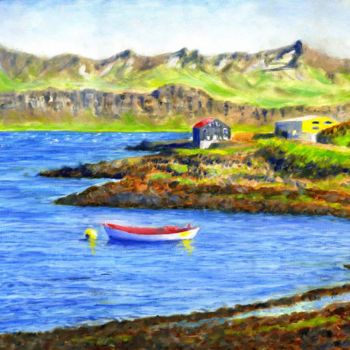 Malerei mit dem Titel "Iceland Boat" von Stan Sweeney, Original-Kunstwerk, Öl