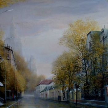 Картина под названием "Поварская ул. Осень." - Aleksandr Starodubov, Подлинное произведение искусства