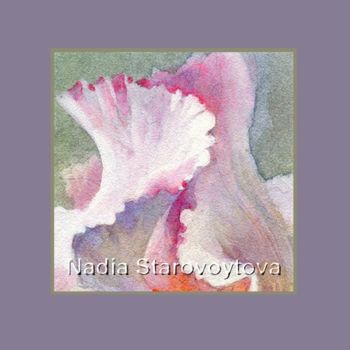 Malerei mit dem Titel "Pink iris (fragment…" von Nadia Starovoytova, Original-Kunstwerk, Öl