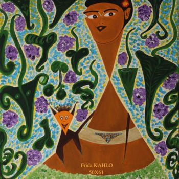Картина под названием "Frida KHALO" - Starseed, Подлинное произведение искусства, Акрил
