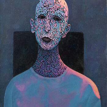 Картина под названием "Strange man" - Стас Прохорцев (Stanislav Prokhortsev), Подлинное произведение искусства, Масло