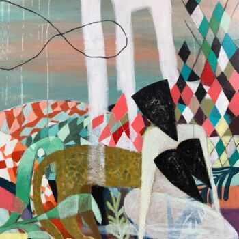 Peinture intitulée "Rebirth in the Gard…" par Stas Agapitov, Œuvre d'art originale, Acrylique Monté sur Châssis en bois