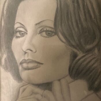 Dessin intitulée "Portrait Sophia Lor…" par State Florica, Œuvre d'art originale, Crayon