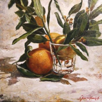 Painting titled "oranges" by Stathis Koukopoulos, Original Artwork, Oil