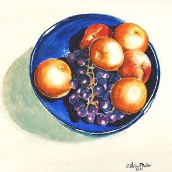 Pintura titulada "Oranges Pêches Rais…" por Cornelie Statius Muller, Obra de arte original, Oleo