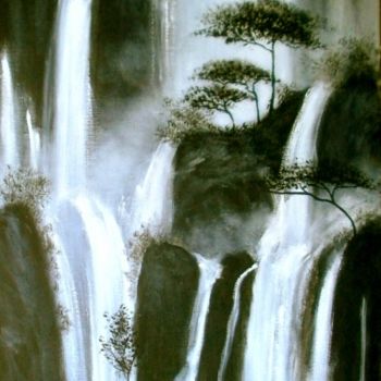Pintura titulada "Cascades..." por Stauffert  Laila, Obra de arte original, Oleo