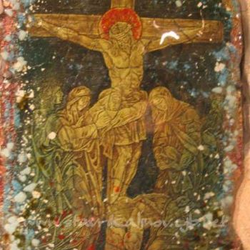 Pintura intitulada "Crucifix" por Stavri Kalinov, Obras de arte originais