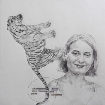 Drawing titled "grande+flying tiger" by Stavroula Chronopoulou-Roux, Original Artwork, Pencil