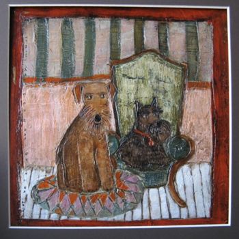 Malerei mit dem Titel "Toffee with a friend" von Dominika Stawarz-Burska, Original-Kunstwerk, Öl