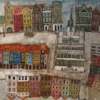 Peinture intitulée "City of Poznań 2012" par Dominika Stawarz-Burska, Œuvre d'art originale, Huile