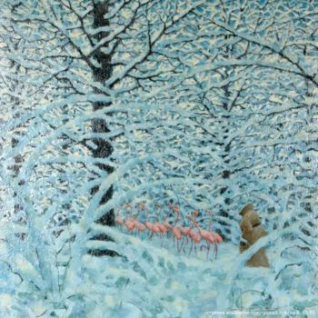 Malerei mit dem Titel "В зимнем лесу" von Vladimir Stakheev, Original-Kunstwerk
