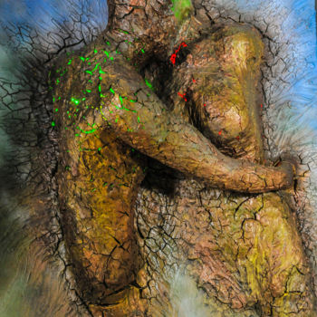 Scultura intitolato "Il bacio arido" da Stebel, Opera d'arte originale, Media misti