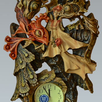 Sculpture titled "Le temps s'envole.…" by Sergey Kolokoltsov, Original Artwork, Wood