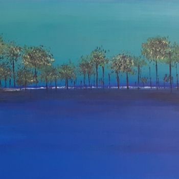 Painting titled "Le lagon bleu" by Ditellia Steeland, Original Artwork, Acrylic
