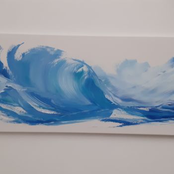 Malerei mit dem Titel "Au coeur des vagues" von Ditellia Steeland, Original-Kunstwerk, Acryl