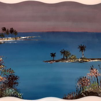 Pintura intitulada "Vue paradisiaque  -…" por Ditellia Steeland, Obras de arte originais, Acrílico
