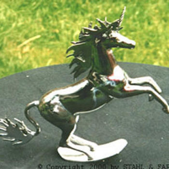 Sculpture titled "Stahl-Skulptur-Schw…" by Stahl Farbe, Original Artwork, Metals