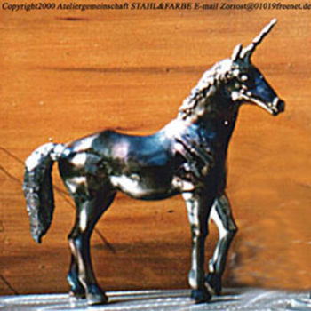 Скульптура под названием "Stahl-Skulptur-Einh…" - Stahl Farbe, Подлинное произведение искусства, Металлы