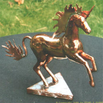 Skulptur mit dem Titel "Kupfer-Skulptur-Ein…" von Stahl Farbe, Original-Kunstwerk, Metalle