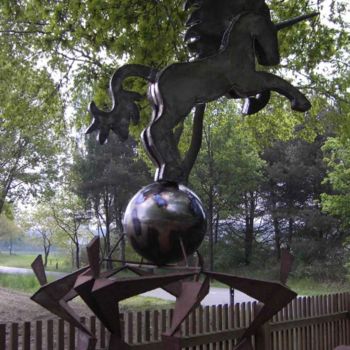 Skulptur mit dem Titel "Garden Sculpture st…" von Stahl Farbe, Original-Kunstwerk, Metalle