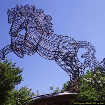 Skulptur mit dem Titel "Garden Sculpture ri…" von Stahl Farbe, Original-Kunstwerk, Metalle