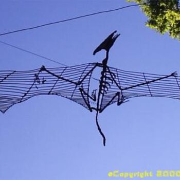 Scultura intitolato "Steel-wire-sculptur…" da Stahl Farbe, Opera d'arte originale, Metalli