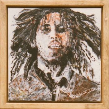 Schilderij getiteld "bob marley" door Annette Steens, Origineel Kunstwerk