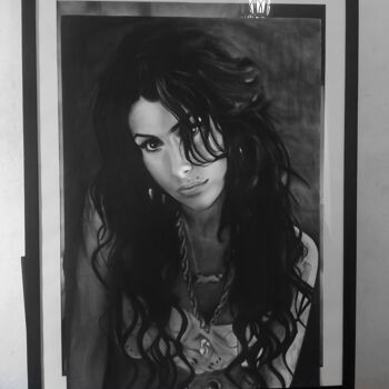 Drawing titled "Amy Winehouse Charc…" by Steeven Shaw, Original Artwork, Charcoal