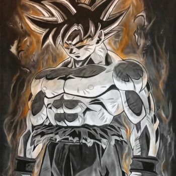 Tekening getiteld "Goku Dragon Ball Z…" door Steeven Shaw, Origineel Kunstwerk, Houtskool