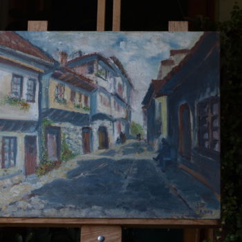 Картина под названием "Street from Veliko…" - Petar Ivanov, Подлинное произведение искусства, Масло