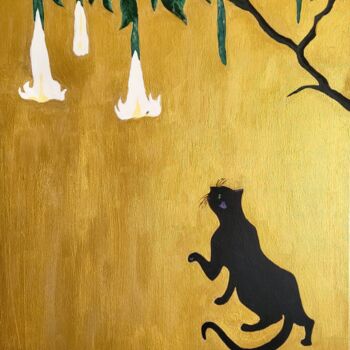 Peinture intitulée "Japanese cat" par Stefan, Œuvre d'art originale, Acrylique Monté sur Châssis en bois