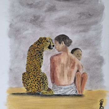 Disegno intitolato "Une mère est une mè…" da Stefan, Opera d'arte originale, Inchiostro
