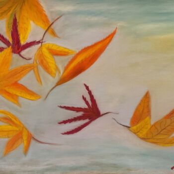 Painting titled "Les Feuilles mortes…" by Stefan Dhein, Original Artwork, Pastel