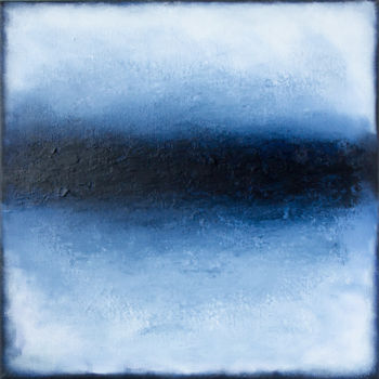 Painting titled "Frozen horizon" by Stefan Fierros, Original Artwork, Acrylic Mounted on Wood Stretcher frame