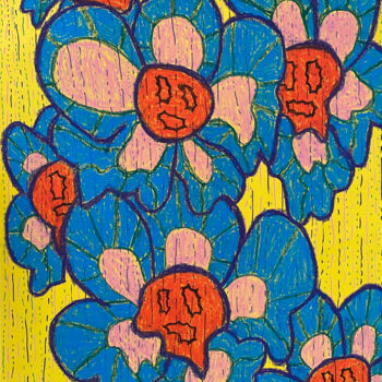 Zeichnungen mit dem Titel "Blossoms of Hope" von Stefan Kachevskii, Original-Kunstwerk, Pastell